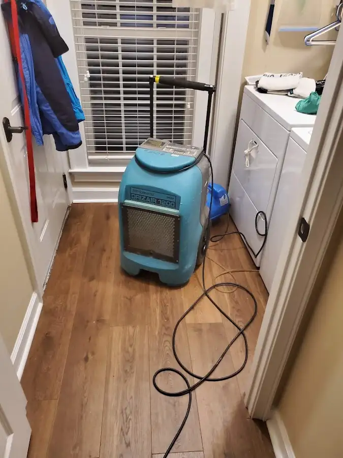 Commercial dehumidifier deployed for Flood Damage Cleanup in Winslow